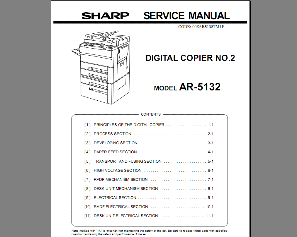 manual simulation codes copiers sharp